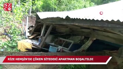 Rize Hemşin’de çöken sitedeki apartman boşaltıldı