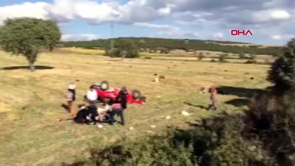 Çorum otomobil tarlaya uçtu; sürücü öldü, eşi ve 3 çocuğu yaralandı