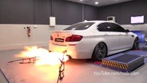 785HP BMW M5 F10 Akrapovic PP Performance - Dyno Run   INSANE FLAMES!