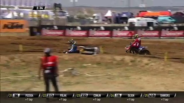Renaux vs Geerts + Renaux fall - MX2 Race 1 - MXGP of Turkey 2019