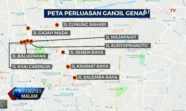 CATAT! Ini Peta Perluasan Ganjil Genap Jakarta Besok