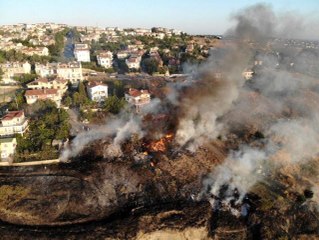 Beylikdüzü otluk alanda yangın