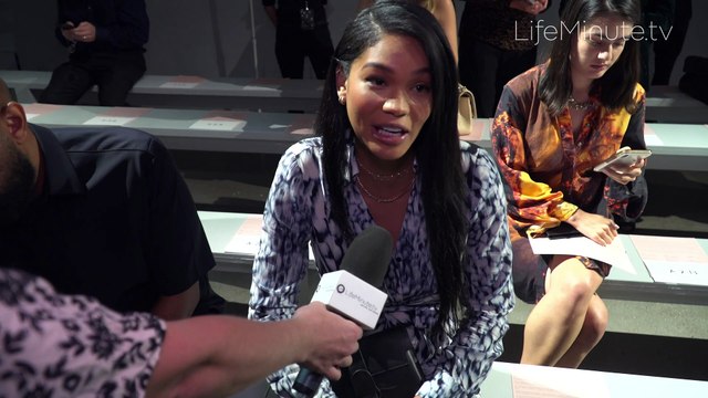 Katie Holmes and Chanel Iman at Elie Tahari's Spring 2020 NYFW Show