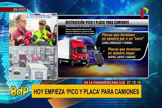 ´Pico y placa´ para camiones: no habrá papeletas hasta el 22 de septiembre