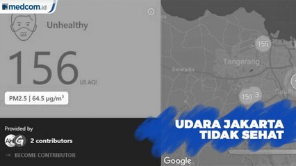 Udara Jakarta 9 September 2019: Tidak Sehat