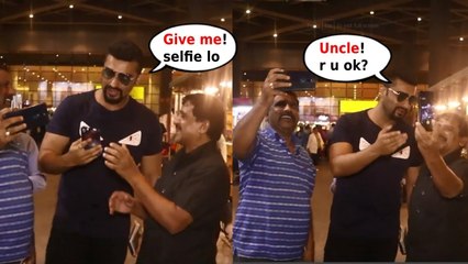 Hilarious ! ARJUN KAPOOR Funny ACT with FAN who was NERVOUS to take SELFIE with MALAIKA ARORA's BF