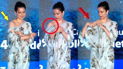 OOPs !Kangana Ranaut EMB@RRASSING Moment In Front Of Media @Isha Foundation Cauvery Calling