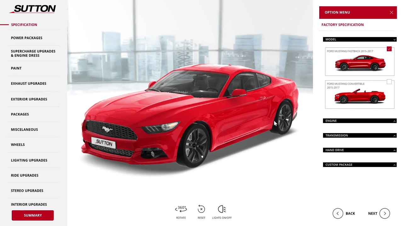 Ford mustang configurator