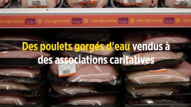 Des poulets gorgés d'eau vendus à des associations caritatives