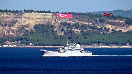 Çanakkale rus savaş gemisi 'caesar kunikov', çanakkale boğazı'ndan geçti