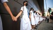 Hong Kong pupils and alumni from over 120 schools form human chains as anti-government protests continue