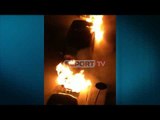 Report TV - Tiranë, digjet makina e ish-kreut të PD-së Vlorë, në flakë edhe dy të tjera
