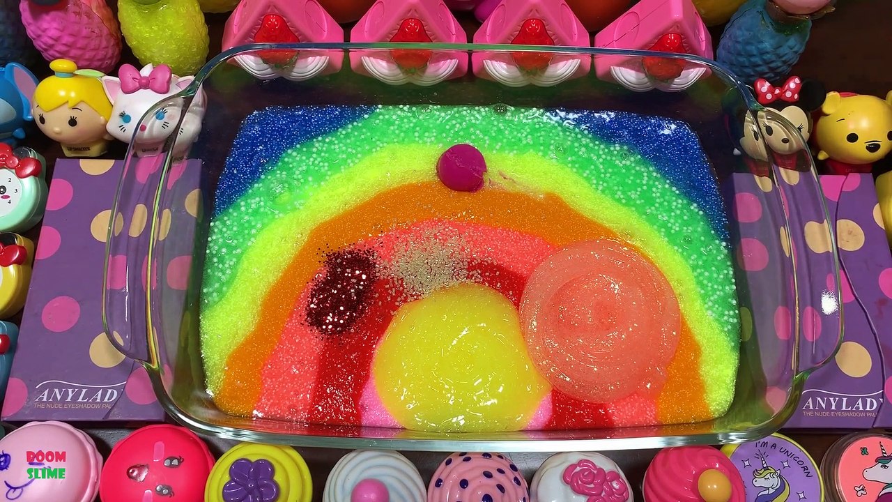 Relaxing with RainBow and Hello Kitty | Mixing Random Things Into Slime| Satisfying Slime  #627