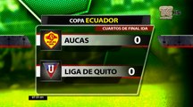 Aucas y Liga de Quito empataron en cuartos de final de la Copa Ecuador