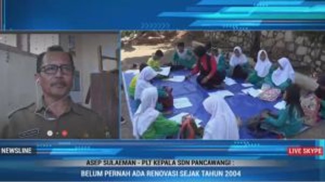 Ruang Kelas Ambruk, Siswa SD di Cianjur Belajar di Lapangan