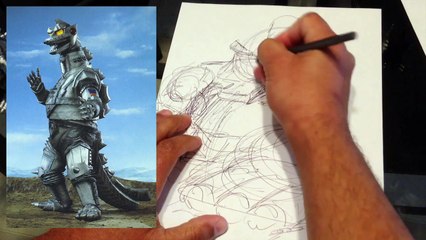 5 Minute Drawing Challenge - Mechagodzilla