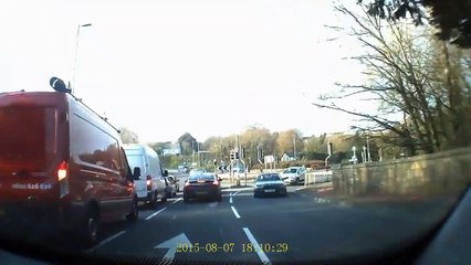 Dodgy Drivers - Van cutting me off on roundabout in Haverfordwest