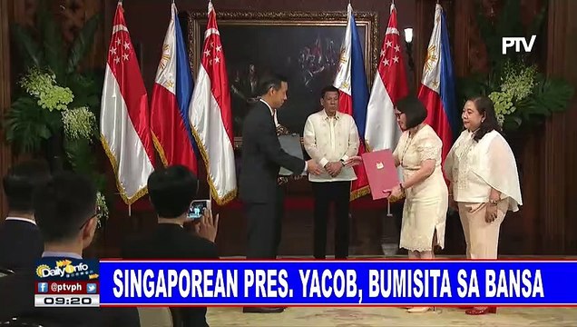 Singaporean Pres. Yacob, bumisita sa bansa; Ugnayan ng Pilipinas at Singapore, mas pinalakas pa