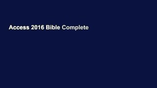 Access 2016 Bible Complete