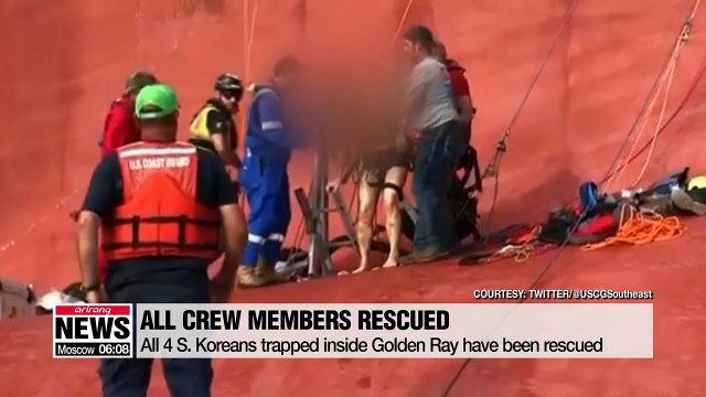 All four trapped crew members now rescued from capsized cargo ship off Georgia, U.S.