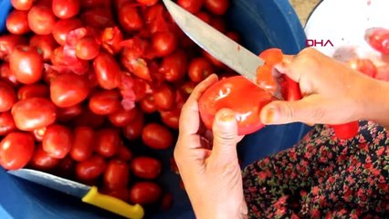 Sivaslı kadınların 'kışlık menemen' mesaisi