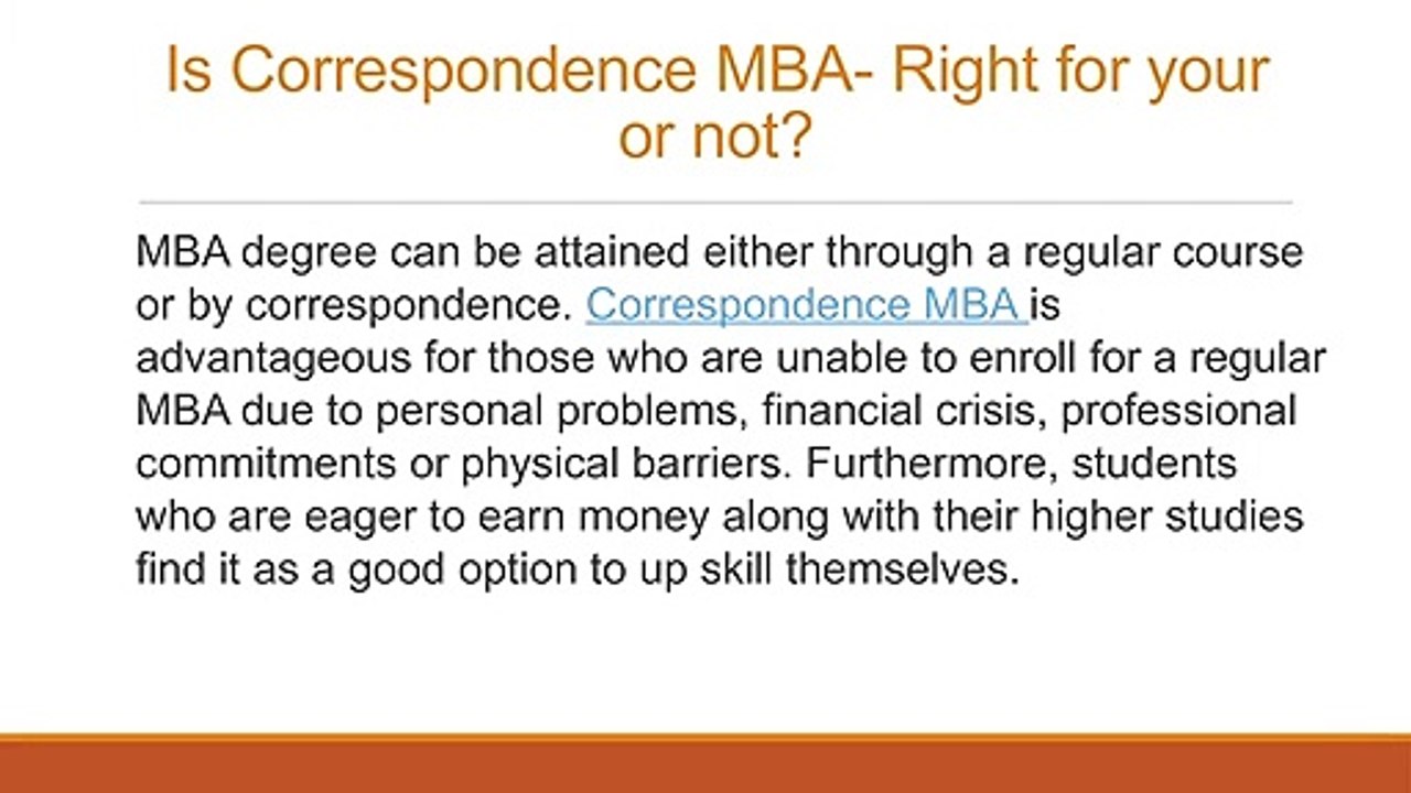 MBA Correspondence - MIT School of Distance Education