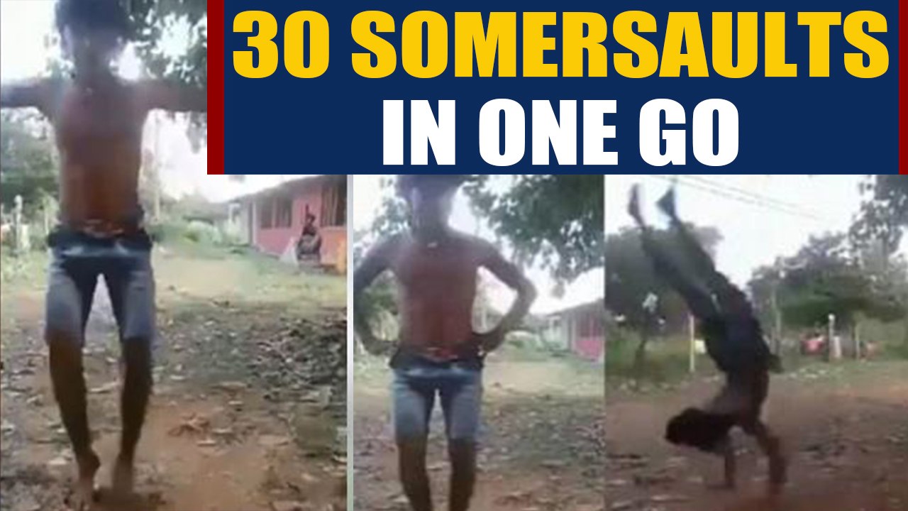 Young boy performs 30 somersaults at a time, video goes viral