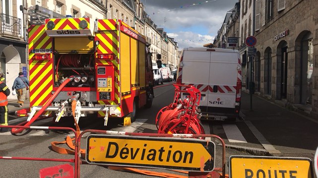 Pontivy. Fuite de gaz rue Nationale : une quinzaine de commerces évacués