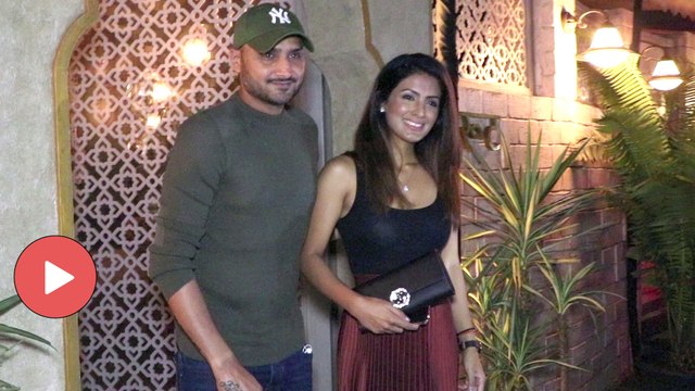 SPOTTED : Harbhajan Singh With Wife Geeta Basra At Bayroute Juhu