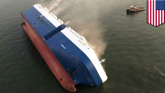 Trapped crew members rescued from capsized cargo ship