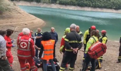 Genova - Scivola nel Lago del Brugneto mentre cerca funghi soccorsa 73enne (10.09.19)