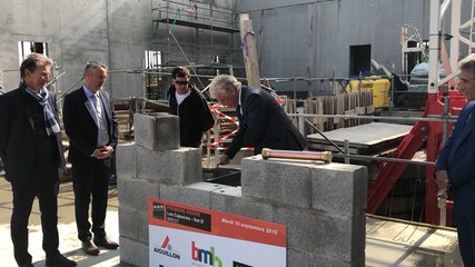 Brest. Pose de la première pierre de l’îlot D du plateau des Capucins