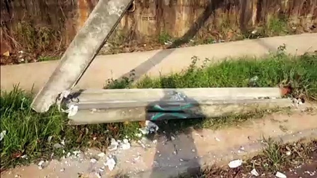 Poste fica danificado na região do Pioneiros Catarinenses