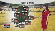 Southern regions to see rain, sunny on Chuseok 091119