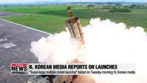 N. Korean media reports N. Korea's launch of projectiles on Tuesday