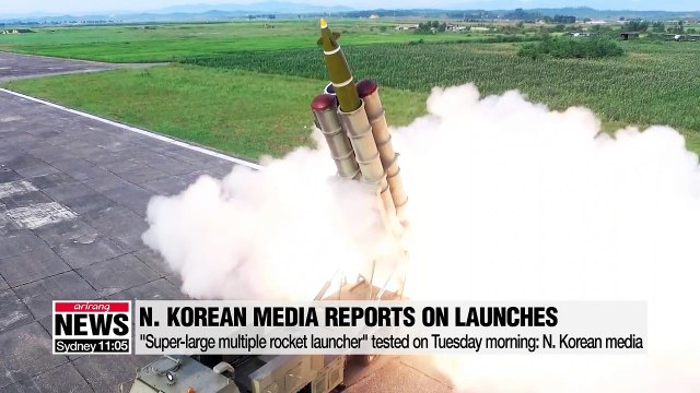 N. Korean media reports N. Korea's launch of projectiles on Tuesday