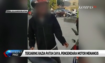 Terjaring Razia, Pengendara Motor Ini Menangis