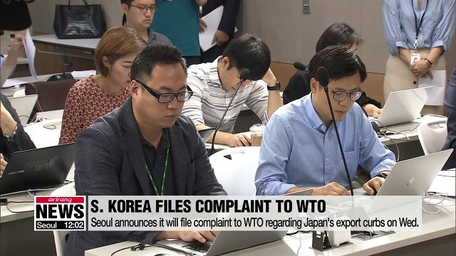 S. Korea will file complaint to WTO regarding Japan's export curbs on Wednesday