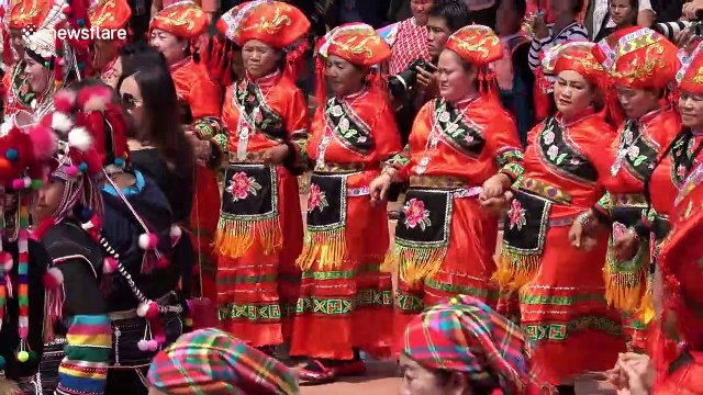 Various Thai tribes perform colourful dances at annual Akha Swing Festival