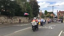 Footage of the OVO Energy Tour of Britain coming through Warwick in 2018