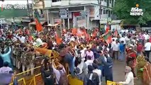 भाजपा कार्यकर्ताओं ने पुलिस-प्रशासन को दिखाया बैट, ड्यूटी पर तैनात एएसआई गश खाकर गिरे