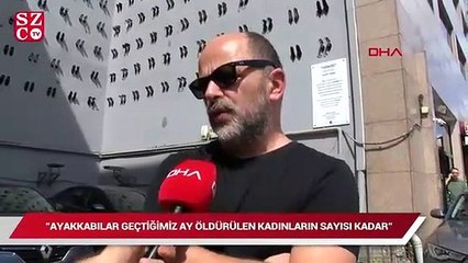 Kadın cinayetlerine dikkat çekmek için duvara 440 çift kadın ayakkabısı asıldı