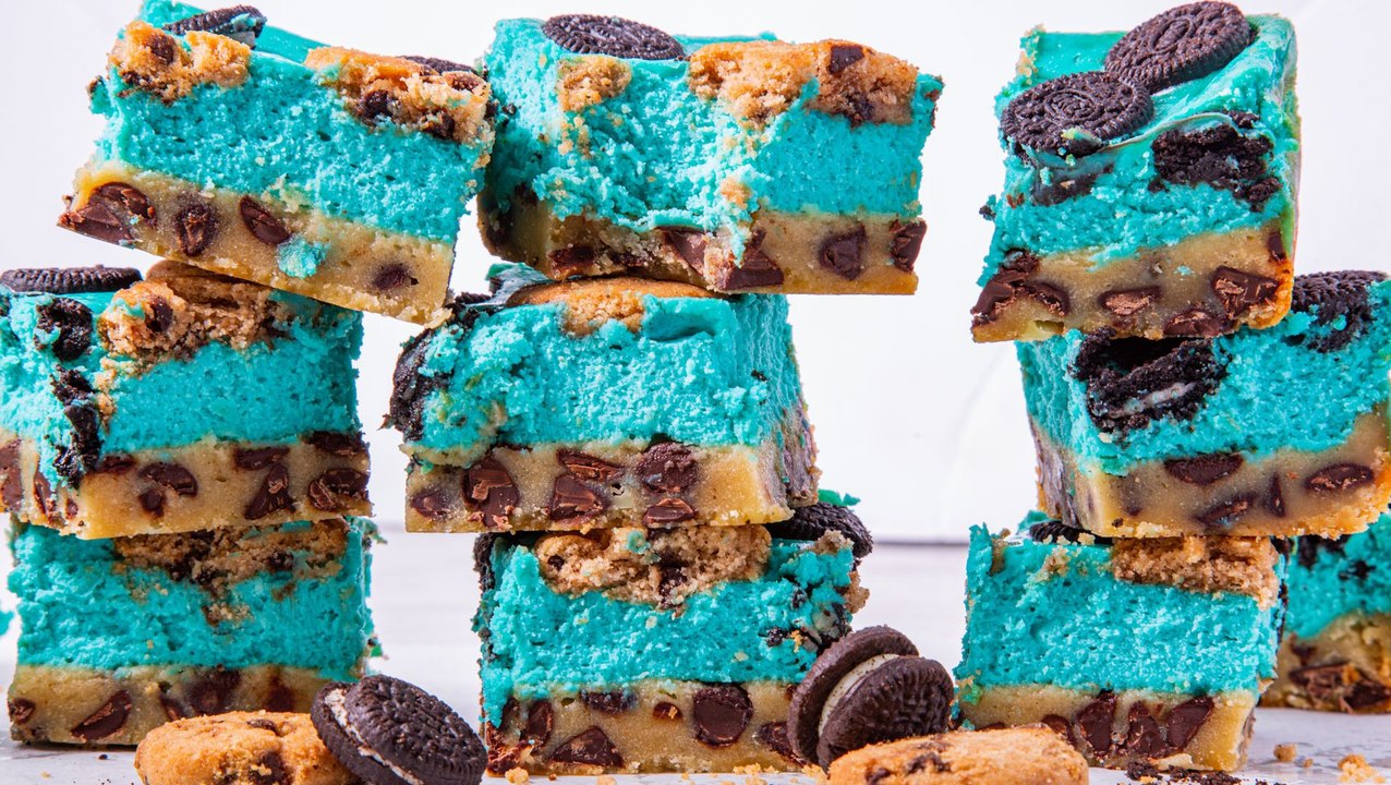 Cookie Monster Cheesecake Bars Represent Our Ch...