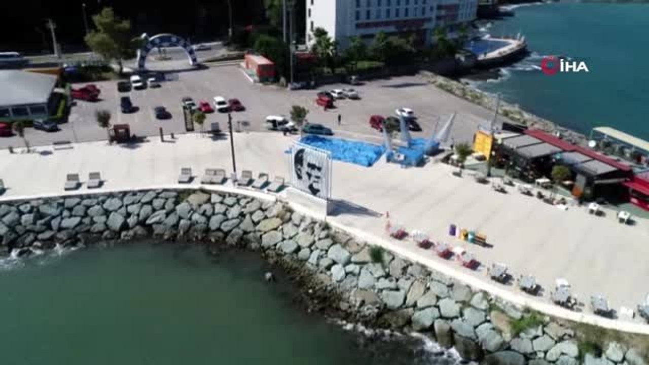Ordu'da yenilenen Atatürk silüeti yerine konuldu