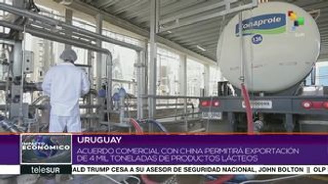 Uruguay exportará unas 4 mil toneladas de productos lácteos a China