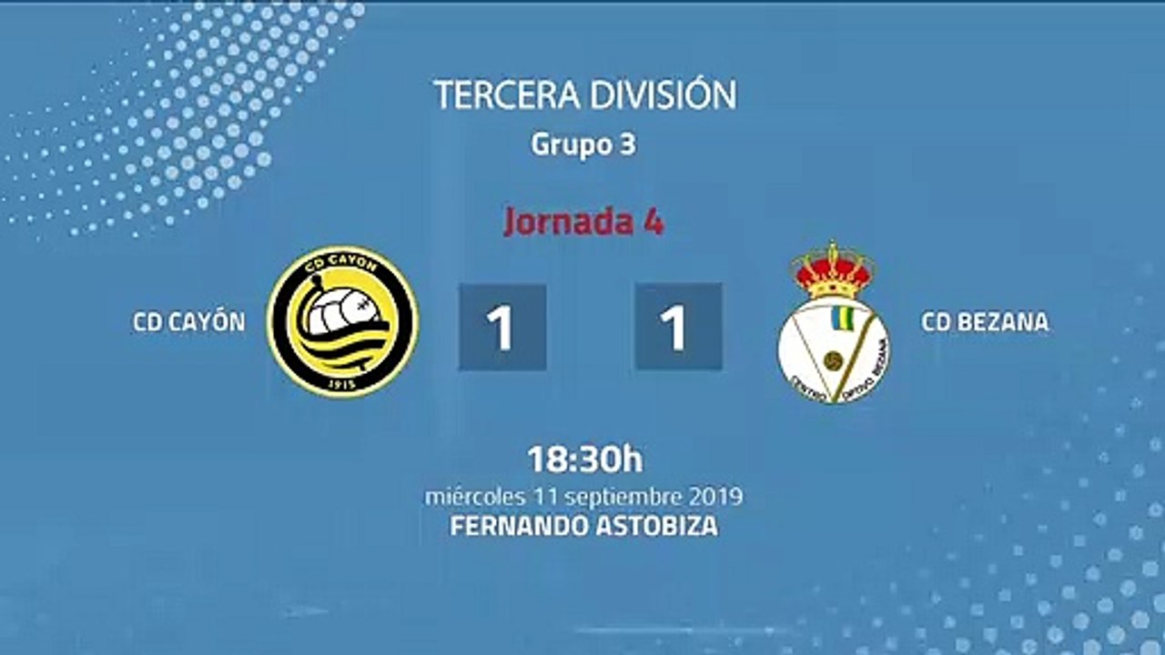 Resumen partido entre CD Cayón y CD Bezana Jornada 4 Tercera División
