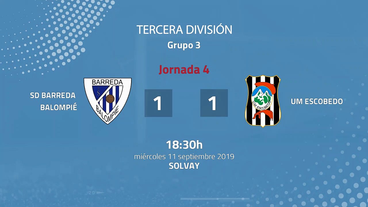 Resumen partido entre SD Barreda Balompié y UM Escobedo Jornada 4 Tercera División