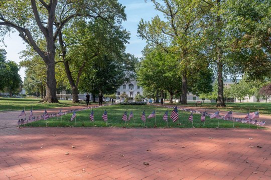 Thousands of American Flags Honor the Fallen of 9/11 on the Grounds of the U.S. Naval Academy
