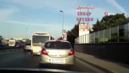 Minibüsteki tehlikeli yolculuk kamerada