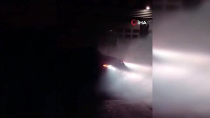 İstanbul'da lüks otomobillerle "drift" yaptılar